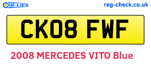CK08FWF are the vehicle registration plates.