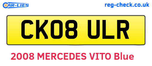 CK08ULR are the vehicle registration plates.
