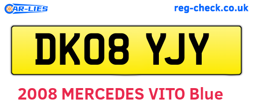 DK08YJY are the vehicle registration plates.