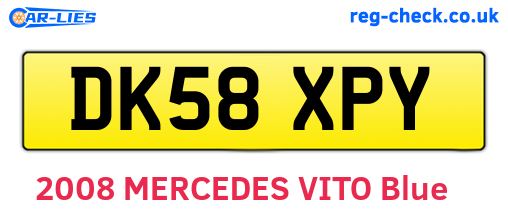 DK58XPY are the vehicle registration plates.