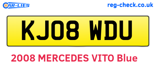 KJ08WDU are the vehicle registration plates.
