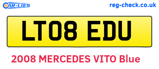 LT08EDU are the vehicle registration plates.