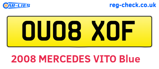OU08XOF are the vehicle registration plates.