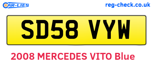 SD58VYW are the vehicle registration plates.