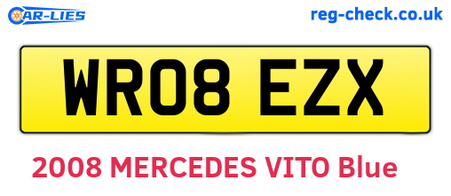 WR08EZX are the vehicle registration plates.