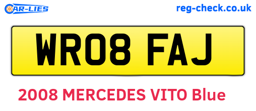 WR08FAJ are the vehicle registration plates.
