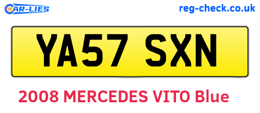 YA57SXN are the vehicle registration plates.