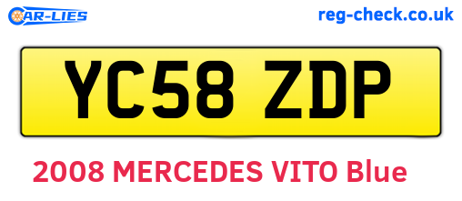 YC58ZDP are the vehicle registration plates.