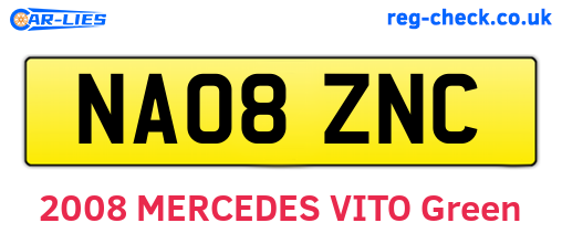 NA08ZNC are the vehicle registration plates.