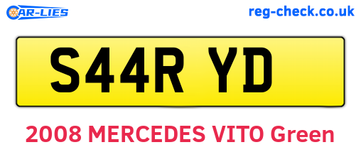 S44RYD are the vehicle registration plates.