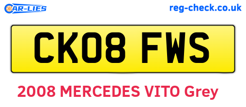 CK08FWS are the vehicle registration plates.