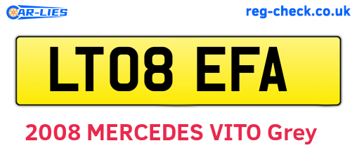 LT08EFA are the vehicle registration plates.
