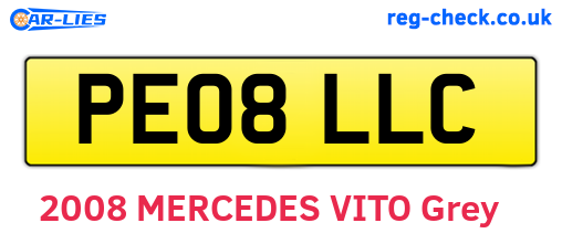 PE08LLC are the vehicle registration plates.