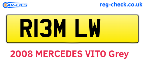 R13MLW are the vehicle registration plates.