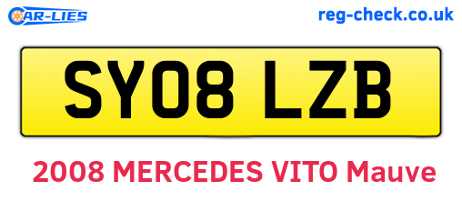 SY08LZB are the vehicle registration plates.