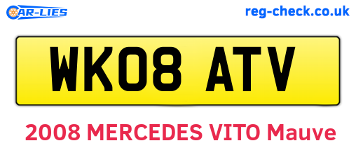 WK08ATV are the vehicle registration plates.