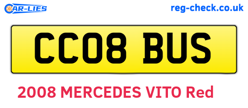 CC08BUS are the vehicle registration plates.