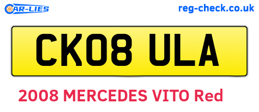 CK08ULA are the vehicle registration plates.