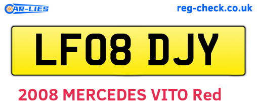 LF08DJY are the vehicle registration plates.