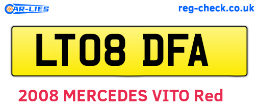 LT08DFA are the vehicle registration plates.