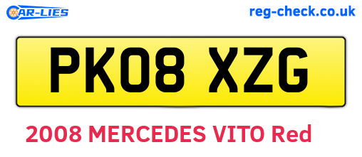 PK08XZG are the vehicle registration plates.
