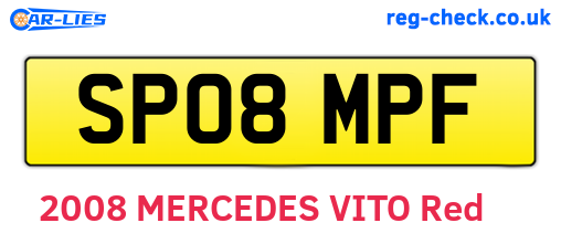 SP08MPF are the vehicle registration plates.