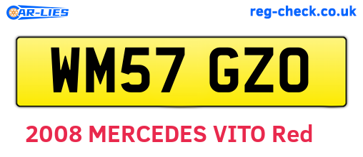 WM57GZO are the vehicle registration plates.