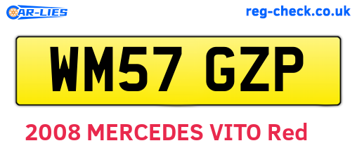 WM57GZP are the vehicle registration plates.