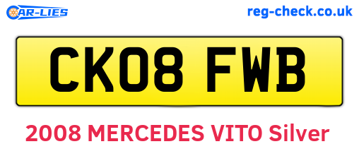 CK08FWB are the vehicle registration plates.