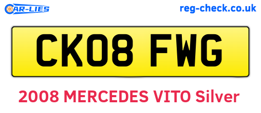 CK08FWG are the vehicle registration plates.