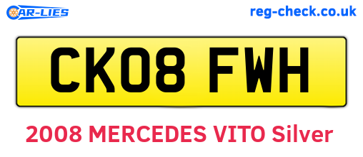 CK08FWH are the vehicle registration plates.