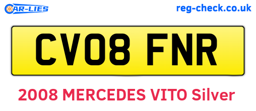 CV08FNR are the vehicle registration plates.
