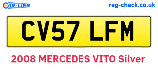 CV57LFM are the vehicle registration plates.