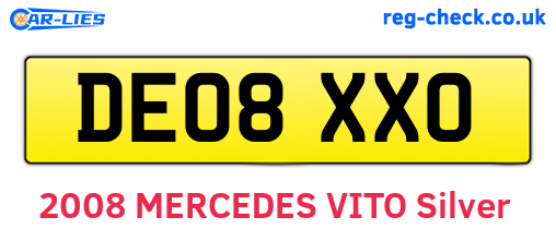DE08XXO are the vehicle registration plates.