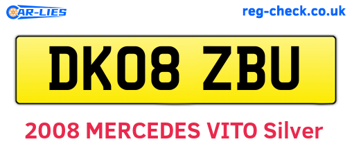 DK08ZBU are the vehicle registration plates.
