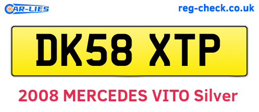 DK58XTP are the vehicle registration plates.