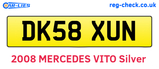 DK58XUN are the vehicle registration plates.