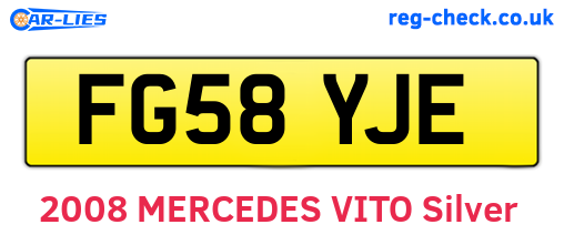 FG58YJE are the vehicle registration plates.