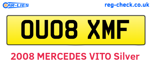 OU08XMF are the vehicle registration plates.