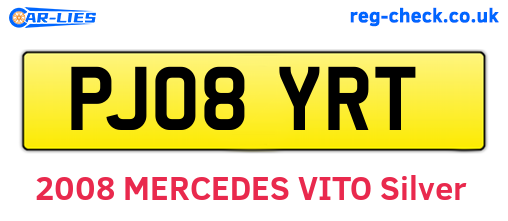 PJ08YRT are the vehicle registration plates.