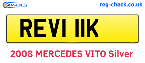REV111K are the vehicle registration plates.
