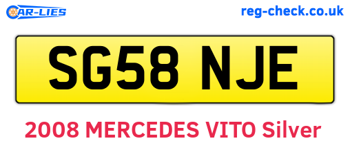 SG58NJE are the vehicle registration plates.