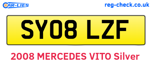 SY08LZF are the vehicle registration plates.