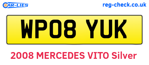 WP08YUK are the vehicle registration plates.