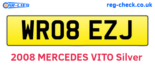 WR08EZJ are the vehicle registration plates.