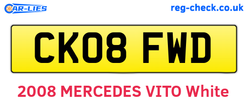 CK08FWD are the vehicle registration plates.