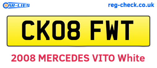 CK08FWT are the vehicle registration plates.