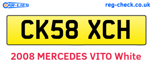 CK58XCH are the vehicle registration plates.