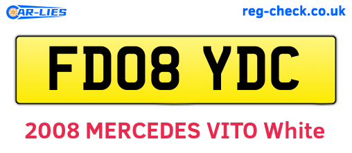 FD08YDC are the vehicle registration plates.