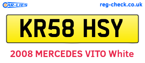 KR58HSY are the vehicle registration plates.